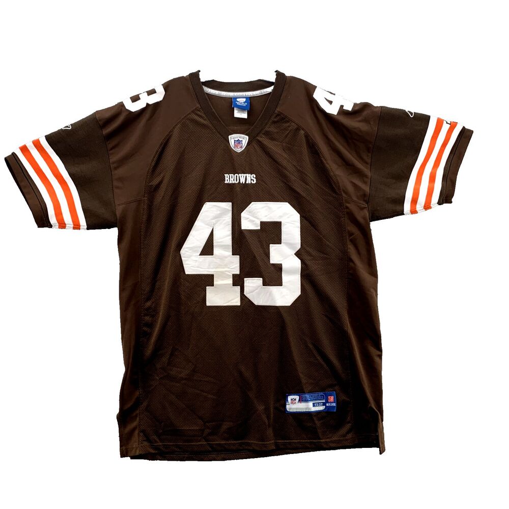 Cleveland Browns #43 Ward Jersey Mens 52 Reebok On Field NFL Football Sportswear